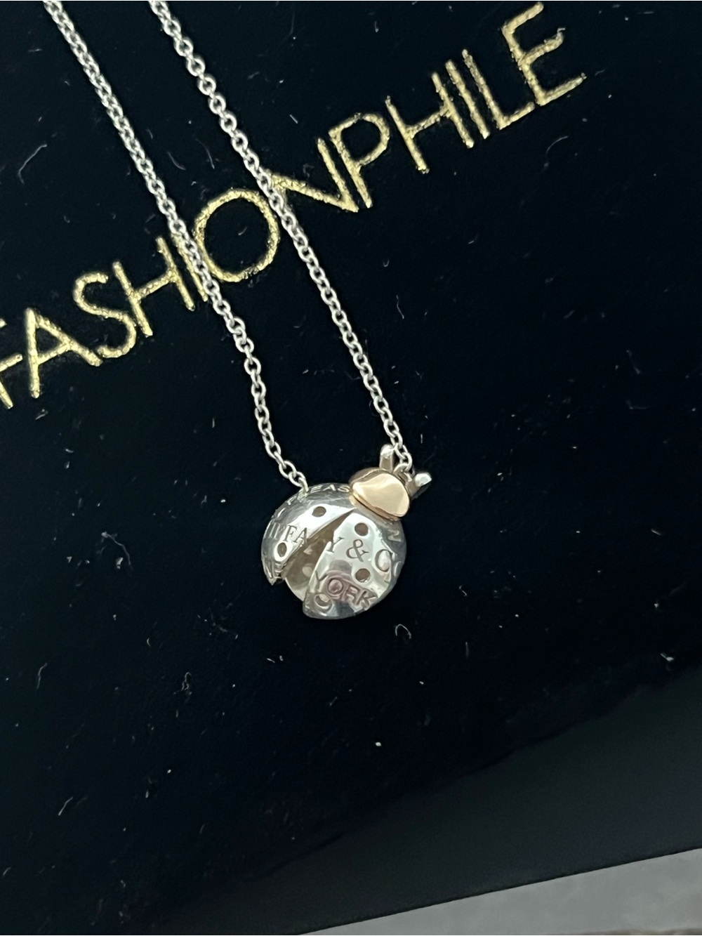 Tiffany & Co Ladybug 18K/Sterling Silver Necklace Rose Gold